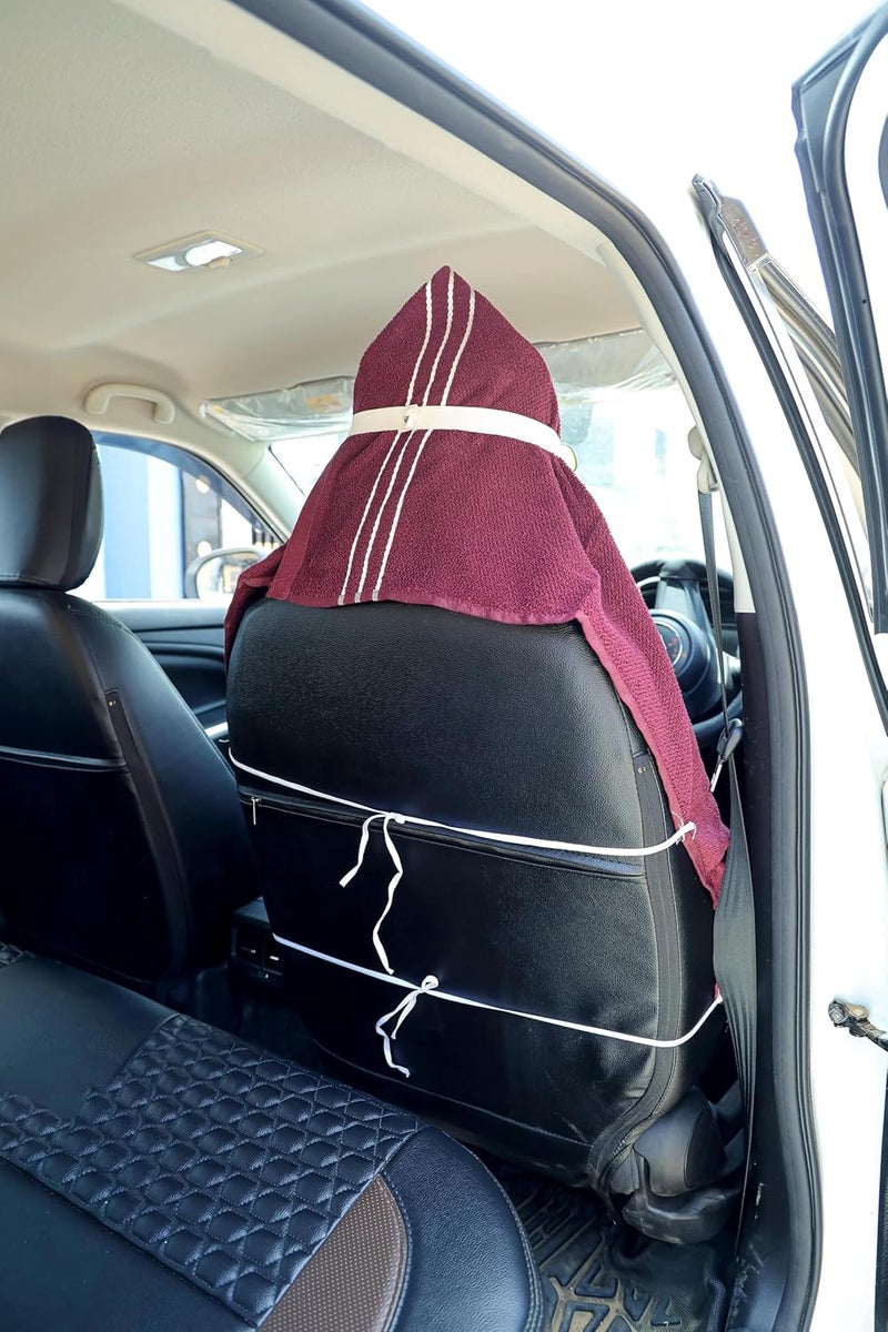 DANSHREE All car seat Towel with Tie Knot 550 GSM Pack of 2 Original Product AS PER Picture Shown 2 Marron - Image 5