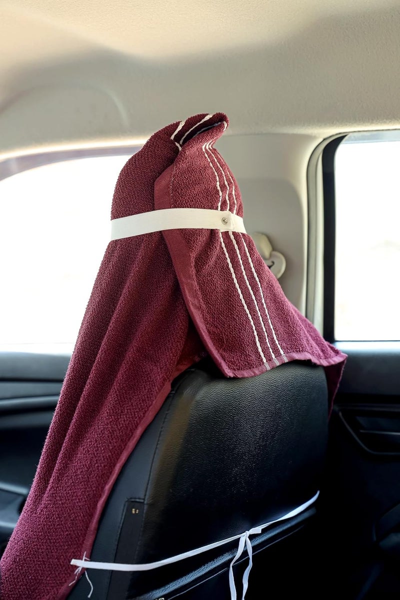 DANSHREE All car seat Towel with Tie Knot 550 GSM Pack of 2 Original Product AS PER Picture Shown 2 Marron - Image 3