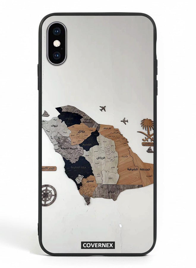 Covernex Apple iPhone Xs Protective Case Cover Printed Featuring Saudi Arabia Regional Map - Image 2