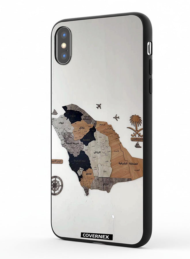 Covernex Apple iPhone Xs Protective Case Cover Printed Featuring Saudi Arabia Regional Map - Image 1