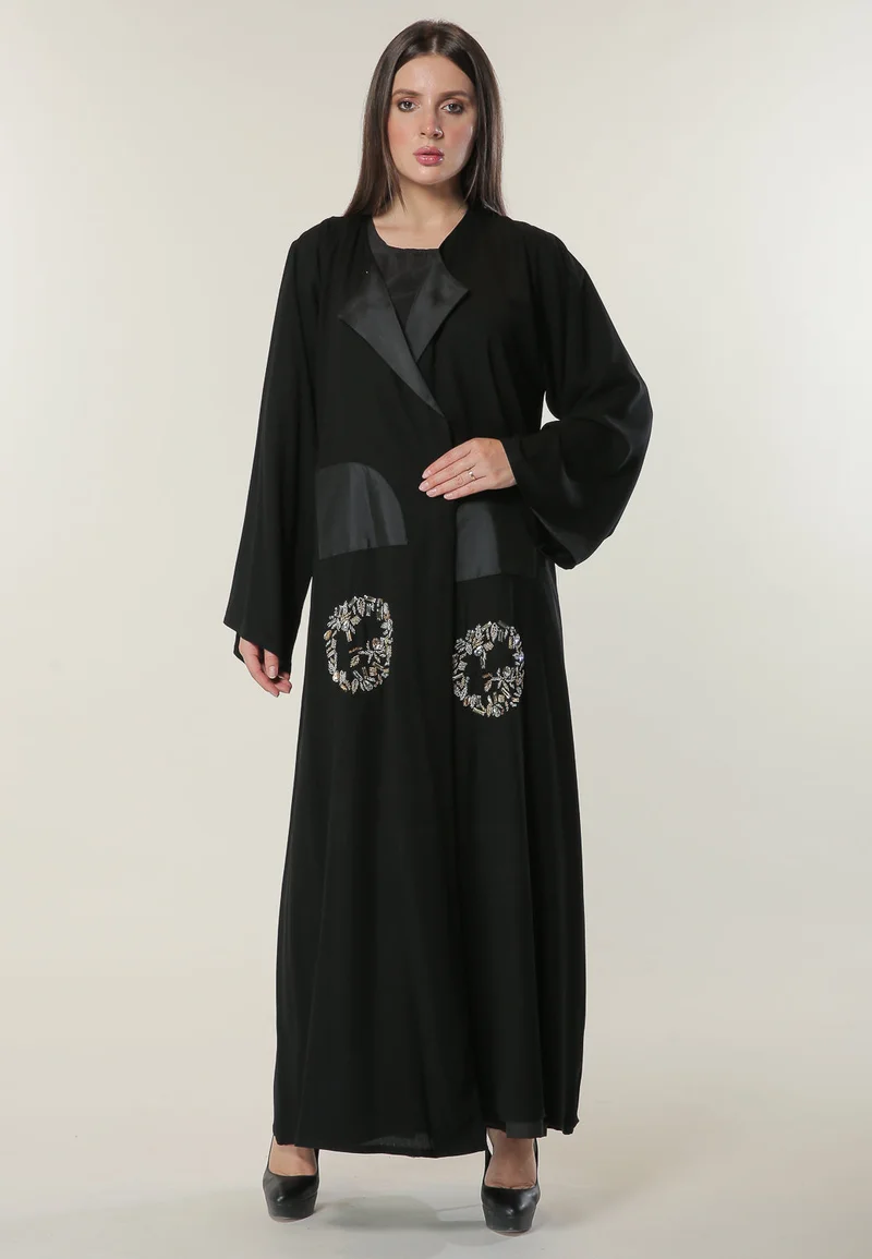 Moistreet Embroidered Embellished Casual Abaya