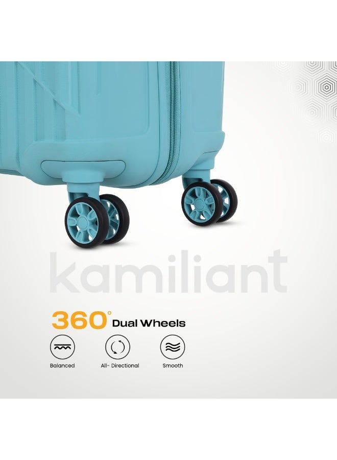 KAMILIANT by American Tourister Savvy 3-Piece Hard Case Trolley Bag Set (55, 70, 80 cm) with Combination Lock, Cress Green - Image 2