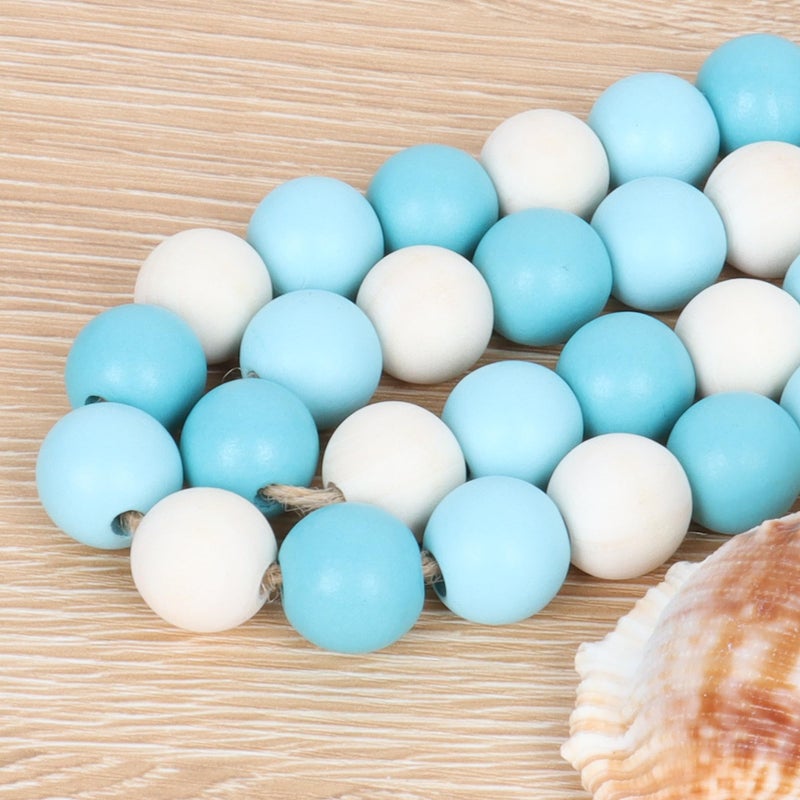 Meplait Wood Bead Garland 39In Farmhouse Beads With Tassels Boho Beads For Tiered Tray Decorative Beads Home Decor - Image 5