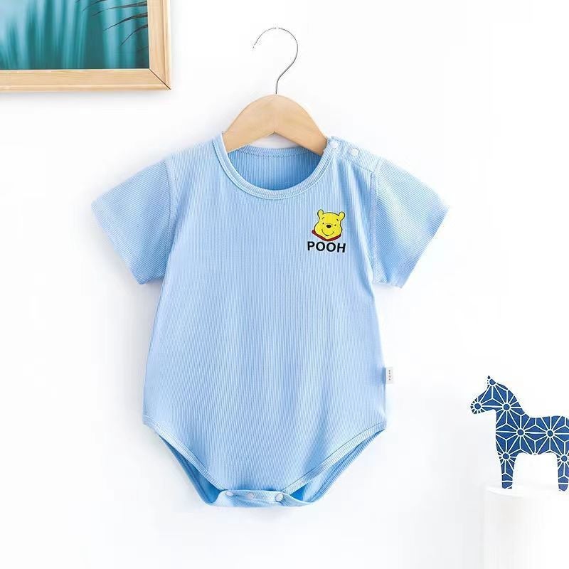 Newborn Infant Summer Male And Female Baby Super Foreign Air Comfortable Modal Short-Sleeved Fat Wrap Mask Thin Triangle - Image 1