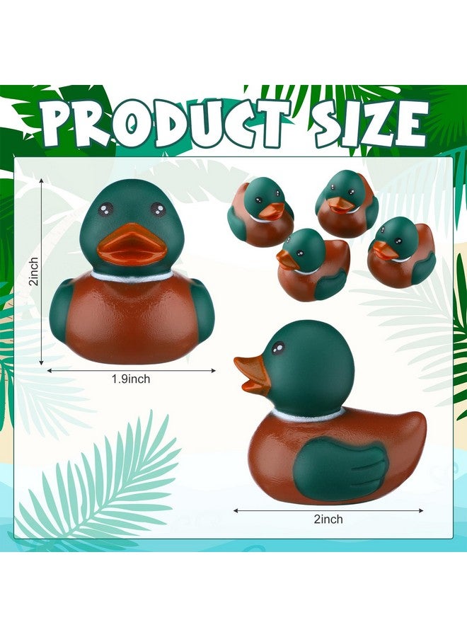 PullCrease Rubber Duck 2 Inch Duck Bath Toy Floating Rubber Ducky Adorable Party Supplies for Ducky Birthday Party Gift Nature Birds Lovers Hunting Decoration(24 Pcs,Mallard) - Image 2
