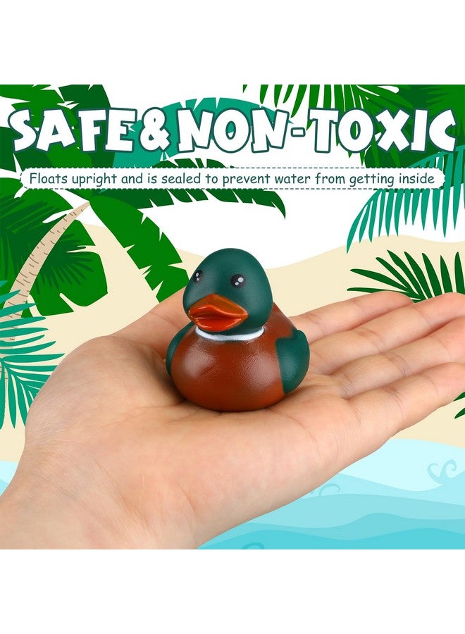 PullCrease Rubber Duck 2 Inch Duck Bath Toy Floating Rubber Ducky Adorable Party Supplies for Ducky Birthday Party Gift Nature Birds Lovers Hunting Decoration(24 Pcs,Mallard) - Image 3