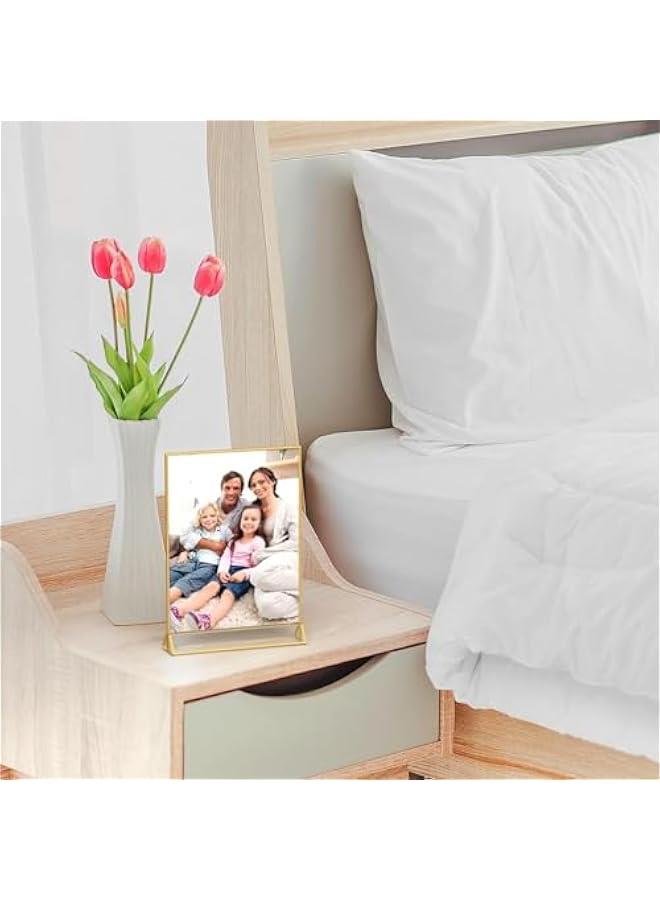 HOOKOR Durku 4Pack 8.5 x 11 Clear Acrylic Sign Holder with Gold Borders and Vertical Stand,Double Sided Table Menu Holders Picture Frames for Wedding Table Numbers,Restaurant Signs,Photos and Art Display - Image 3