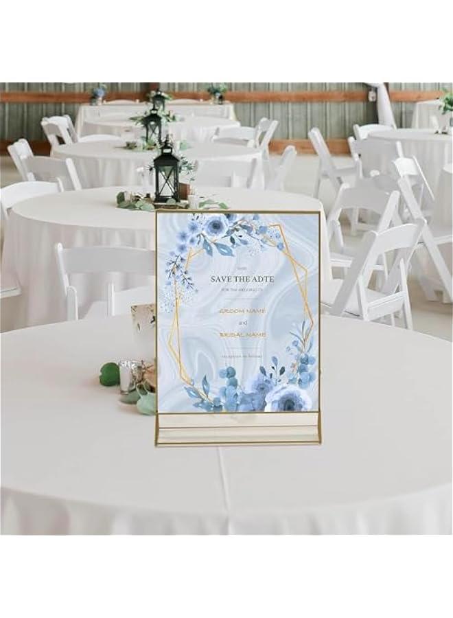 HOOKOR Durku 4Pack 8.5 x 11 Clear Acrylic Sign Holder with Gold Borders and Vertical Stand,Double Sided Table Menu Holders Picture Frames for Wedding Table Numbers,Restaurant Signs,Photos and Art Display - Image 5