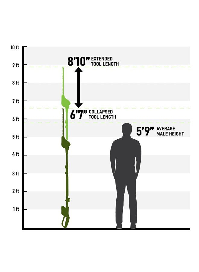 EarthWise Power Tools by ALM LPHT12022 Volt 20-Inch Cordless Pole Hedge Trimmer, 20 inch, 2.0AH Battery & Fast Charger included - Image 3