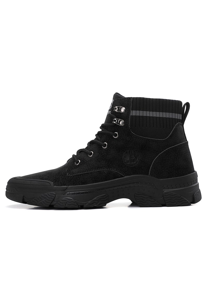 Sky View - Boots Men's High Top Ankle Boots Anti-Slip Outdoor Hiking Fashionable Work Shoes - Image 1