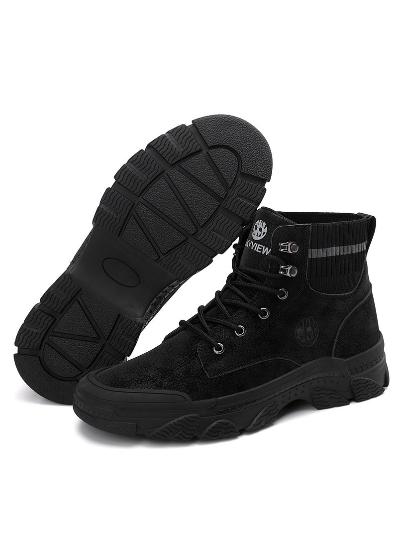 Sky View - Boots Men's High Top Ankle Boots Anti-Slip Outdoor Hiking Fashionable Work Shoes - Image 1