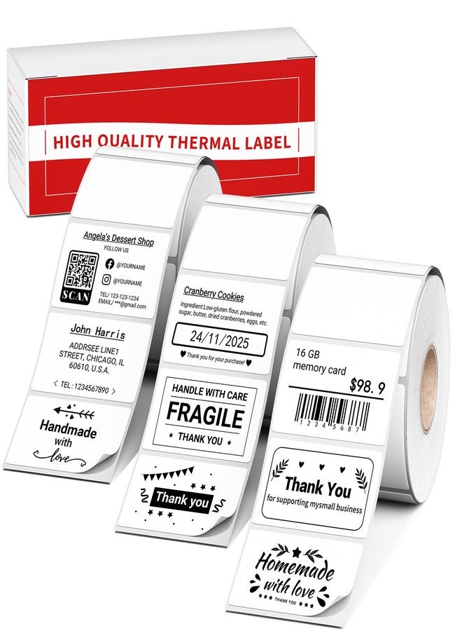 Memoking M110/M100 Thermal Labels 1.57"x1.18"(40x30mm), for M220/ M221/ M100/ M110/ M250/ M260 Printer, Original White Print Master Label Refill Compatible with Phomemo Labels, 690 PCS for Price Tag, Barcode - Image 1