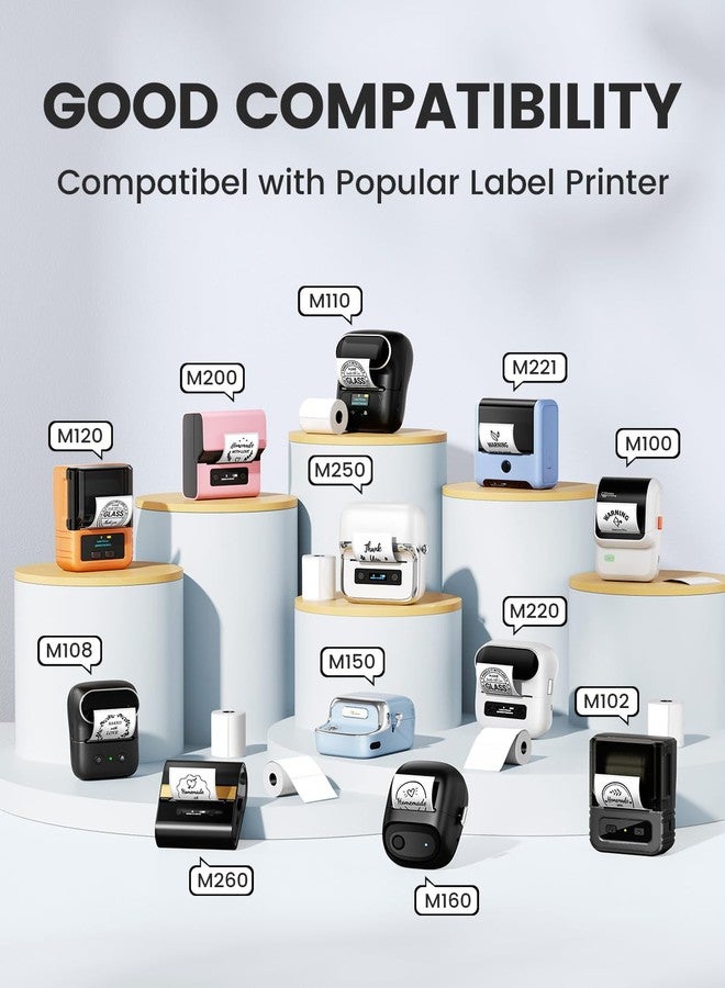 Memoking M110/M100 Thermal Labels 1.57"x1.18"(40x30mm), for M220/ M221/ M100/ M110/ M250/ M260 Printer, Original White Print Master Label Refill Compatible with Phomemo Labels, 690 PCS for Price Tag, Barcode - Image 2