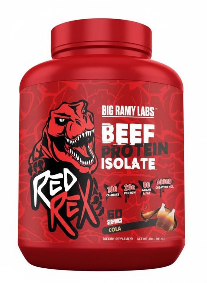 مسحوق بروتين لحم البقر ريد ريكس المعزول، بنكهة الكولا، 4 أرطال - 26 غرام بروتين، خالٍ من السكر والدهون، خالي من منتجات الألبان