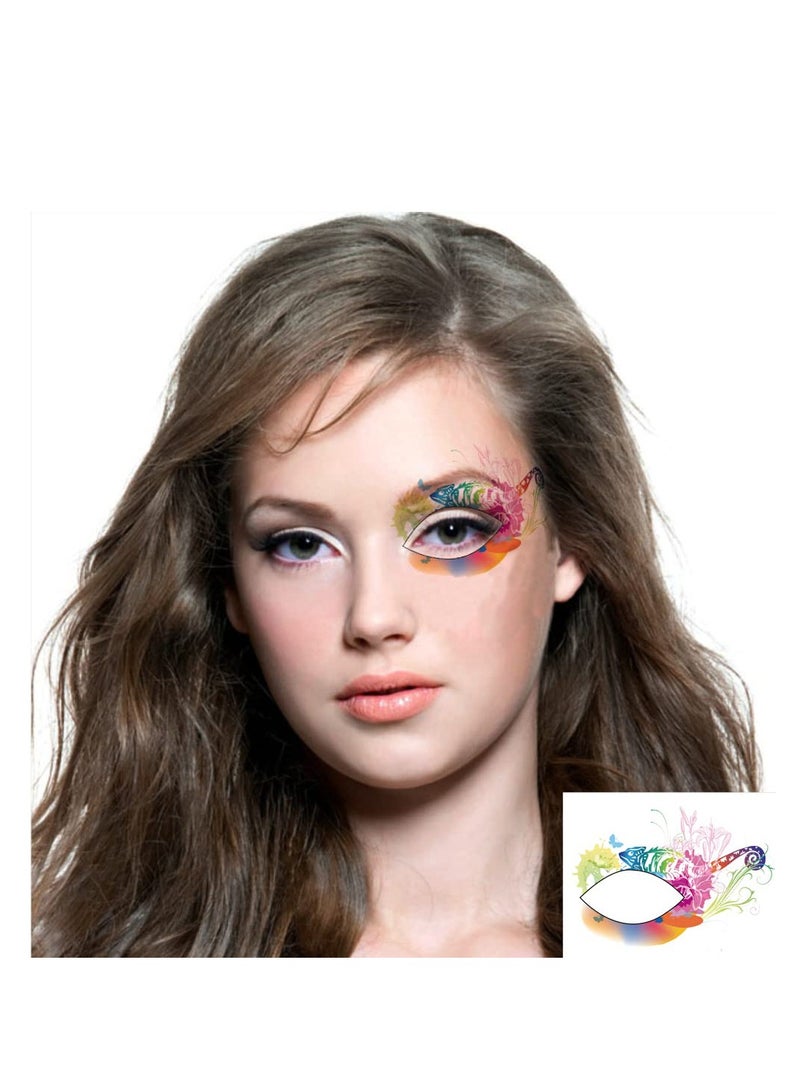 20 Sheets Eye Tattoo Stickers for Women, Temporary Eyeliner and Eyeshadow Decals, Butterfly and Flower Makeup for Parties and Events - Image 4