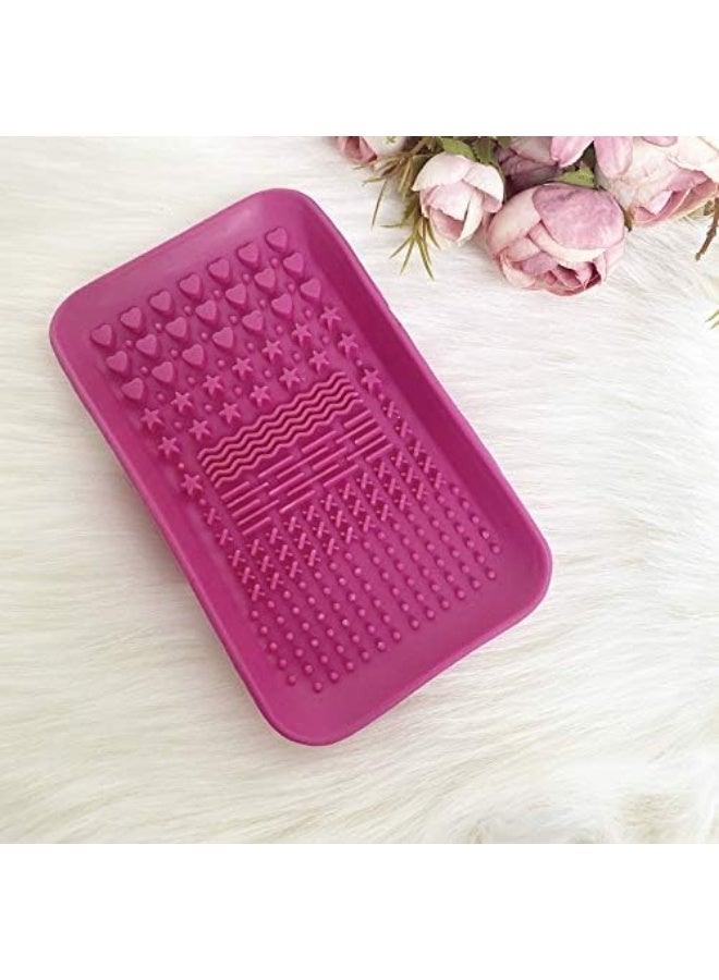 Silicone collapsible makeup brush cleaning bowl, portable cleaning tool for brushes, powder dispensers and sponges (multi-color) - Image 2