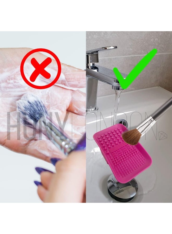 Silicone collapsible makeup brush cleaning bowl, portable cleaning tool for brushes, powder dispensers and sponges (multi-color) - Image 3