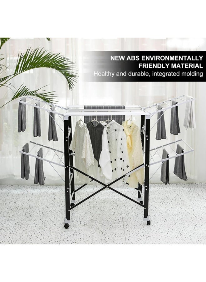 حامل تجفيف ملابس قابل للطي | حامل غسيل داخلي وخارجي قابل للطي | استخدم حامل تعليق الغسيل ومجفف الملابس لتوفير المساحة - Image 2