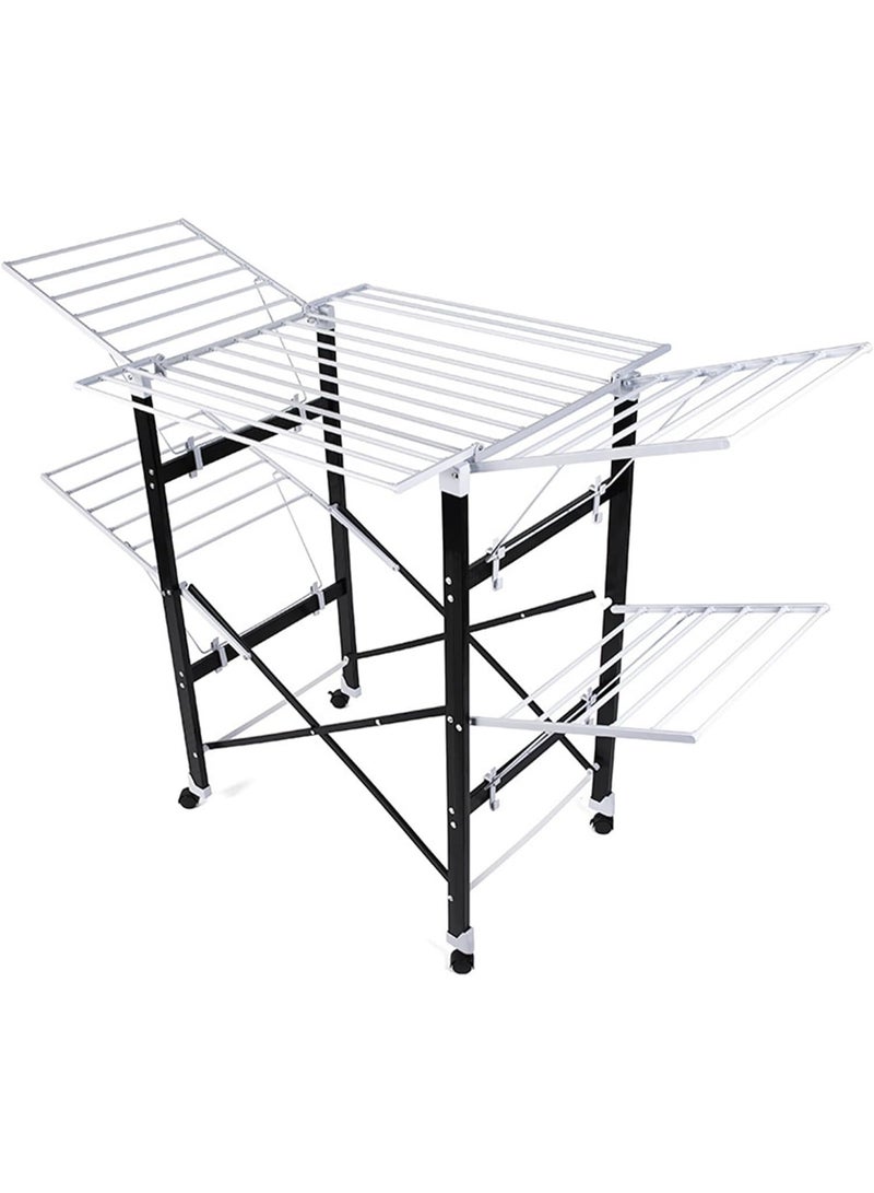 حامل تجفيف ملابس قابل للطي | حامل غسيل داخلي وخارجي قابل للطي | استخدم حامل تعليق الغسيل ومجفف الملابس لتوفير المساحة - Image 1