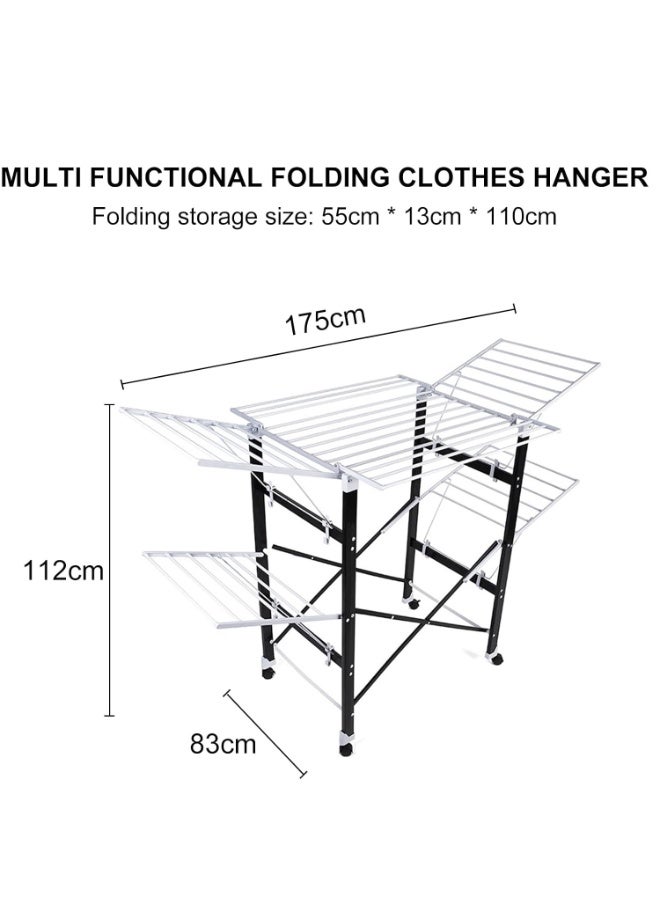 حامل تجفيف ملابس قابل للطي | حامل غسيل داخلي وخارجي قابل للطي | استخدم حامل تعليق الغسيل ومجفف الملابس لتوفير المساحة - Image 5
