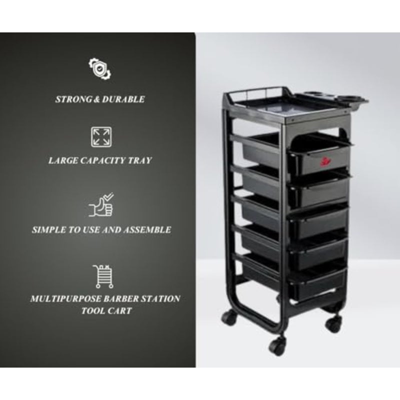 SD188B Multifunctional Salon Trolley, Premium Quality Barber Trolley, Extra Storage And Versatile Design Hairdresser Trolley By - Image 5