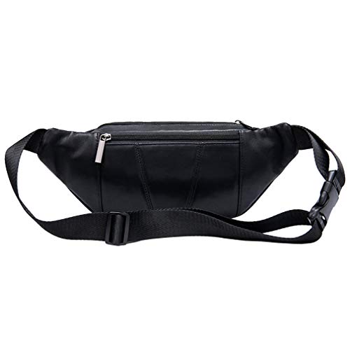 Hebetag Leather Fanny Pack Waist Bag for Men Women Travel Hiking Running Hip Bum Belt Slim Cell Phone Purse Wallet Pouch - Image 2