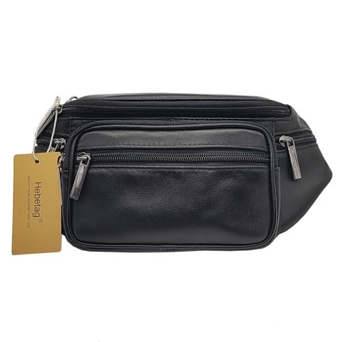Hebetag Leather Fanny Pack Waist Bag for Men Women Travel Hiking Running Hip Bum Belt Slim Cell Phone Purse Wallet Pouch - Image 3