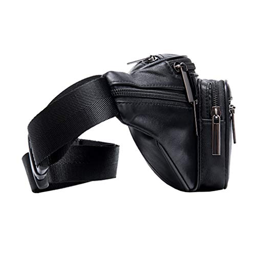 Hebetag Leather Fanny Pack Waist Bag for Men Women Travel Hiking Running Hip Bum Belt Slim Cell Phone Purse Wallet Pouch - Image 4