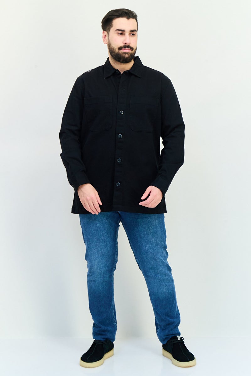 Celio Men Plain Jacket Shirt, Black - Image 2