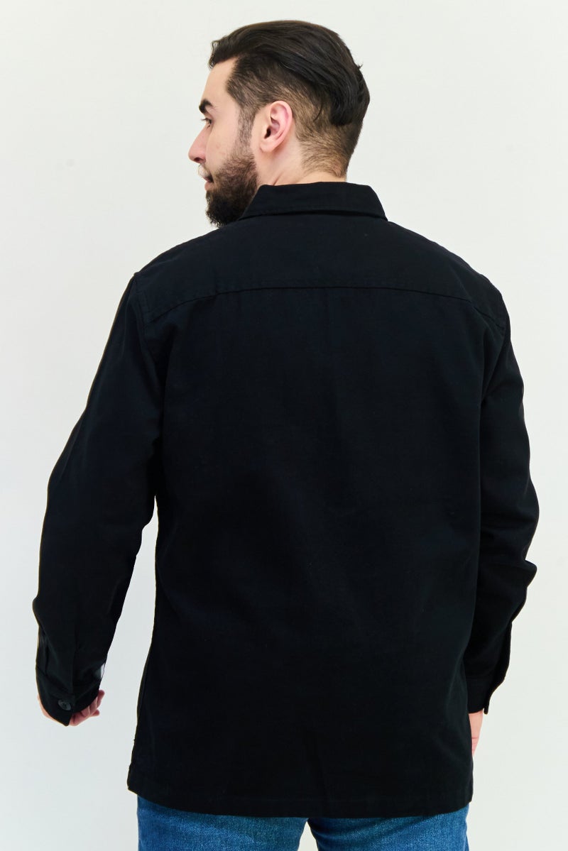 Celio Men Plain Jacket Shirt, Black - Image 3