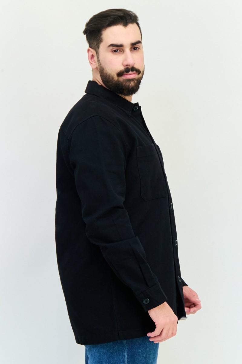 Celio Men Plain Jacket Shirt, Black - Image 4