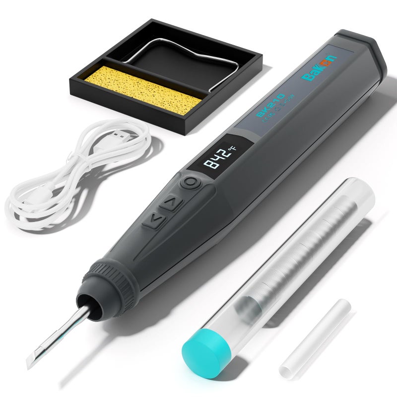 BAKON BK210 Cordless Soldering Iron Kit 8S Rapid Heating 3200mAh Battery USBC Portable Micro Soldering Pen with LCD Display for Electronics Repair DIY - Image 2