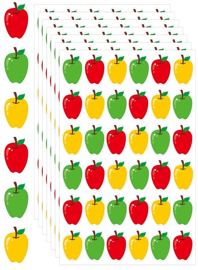 JULMELON 576Pcs Apples Stickers for Kids, Colorful Mini Apples Stickers Bulk for Teachers Reward Back to School Classroom Awards Decorations - Image 1