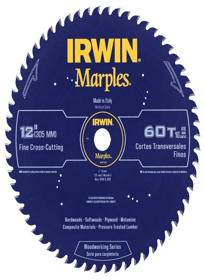 Irwin Tools 1807383 Marples Laser Cut 12-Inch 60-Tooth Alternate Tooth Bevel Circular Saw Blade - Image 1
