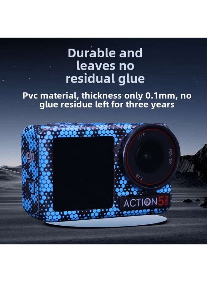 StartFly Suitable For DJI Action 5PRO Sports Camera Sticker Color Change Film No Glue Accessories-Color:Ac5-16 Snake Scale Green Sticker-Specifications:Dji Action 5pro+ Frame Complete Set  - Image 5