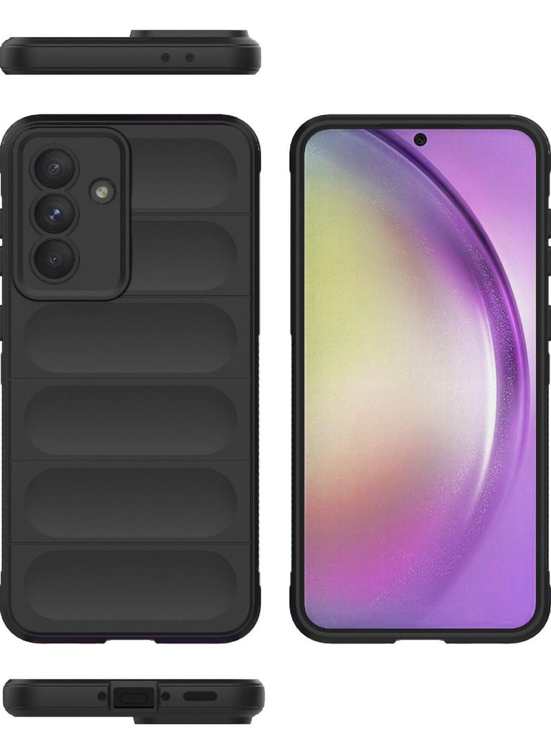 جراب موبايل ماجيك شيلد  سيليكون مضاد للصدمات وحمايه للكاميرا متوافق   Samsung Galaxy A56 (اسود) - Image 3