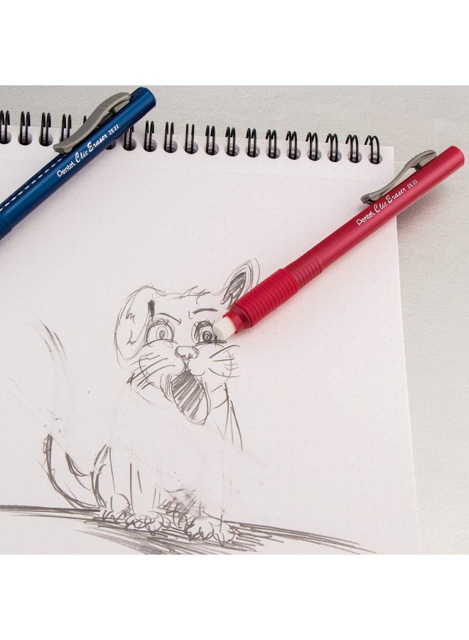Pentel ممحاة بينتل كليك، ممحاة قابلة للسحب، أسطوانة زرقاء سماوية، علبة من 12 (ZE22S) - Image 3