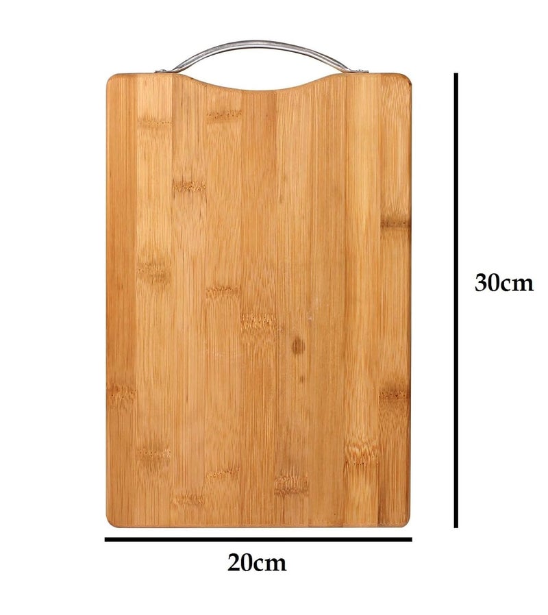 LIMPUS Wood Cutting Boards for Kitchen AntiMicrobial Chopping Board EcoFriendly Wooden Cutting Board with Steel Handle Wooden Trays for Meat Fruit and Cheese Steel Handle 20x30 cm - Image 3