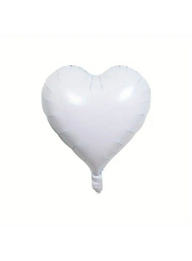 Kandid 10-Pack 18-Inch Heart-Shaped Foil Balloons, Color, for Valentine'S Day, Birthday, Wedding, Anniversary, Engagement, Party Decorations, Aluminum Film Balloons (WHITE) - Image 2