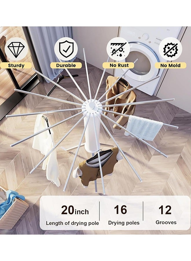 Garlo Tripod Clothes Drying Rack, Garment Rack Portable and Foldable Space Saving Laundry Drying Rack - Drying Rack Clothing Floor Folding Balcony Bedroom Household Aluminum  - Image 5