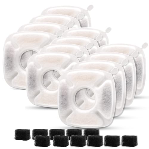 Pet Fountain Filters Replacement Compatible with 95Oz28L Dog Water Fountain Cat Water 12 Carbon filters12 Sponge filters