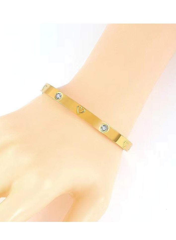 Akali 18K Gold Plated Cubic Zirconnian Bangel Bracelet  - Image 3