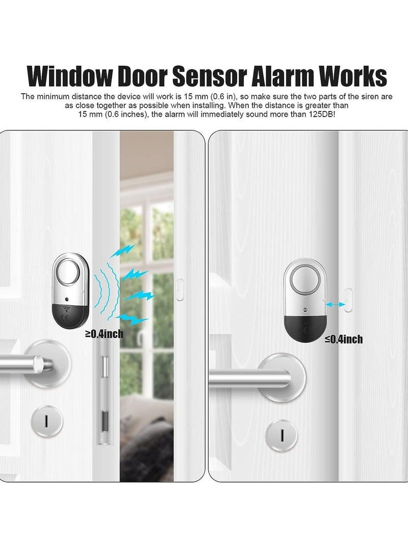 Captaintech Door Window Alarms 120DB Pool Door Alarms for Home Security Kids Safety Window Alarms for Home Door Chime for Store Home (6 Packs) - Image 5