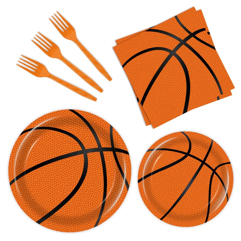 96 Pcs Basketball Plates  Napkins  Party Supplies Birthday Decorations Party Favors for Kids
