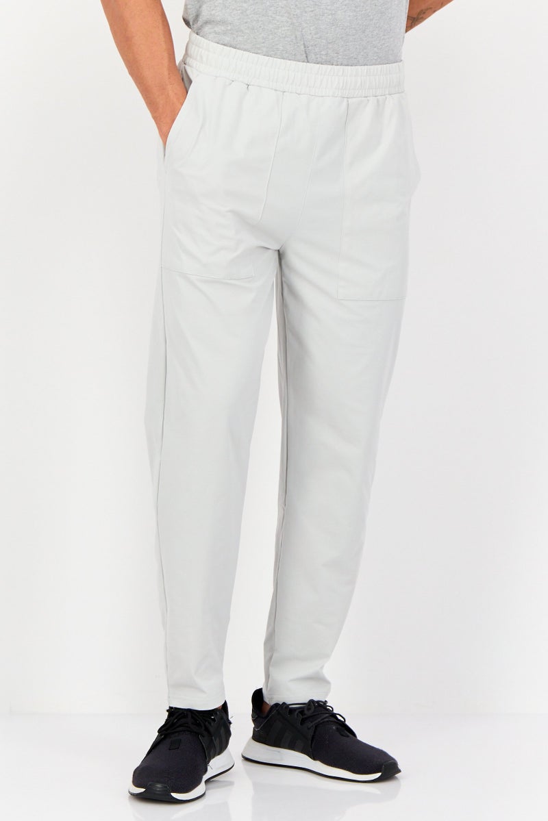 RBX Men Sportswear Fit Plain Outdoor Trackpants, Light Grey - Image 1