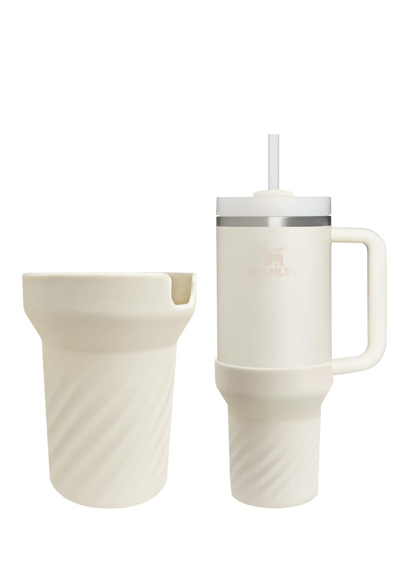 SYOSI Silicone Boot, for Stanley 40 Oz Tumbler With Handle, Stanley Boot Sleeve 40 Oz, Protective Water Bottle Cup Bottom Bumper Cover for Stanley Boot Sleeve 40 Oz, Stanley Cup Accessories - Image 1