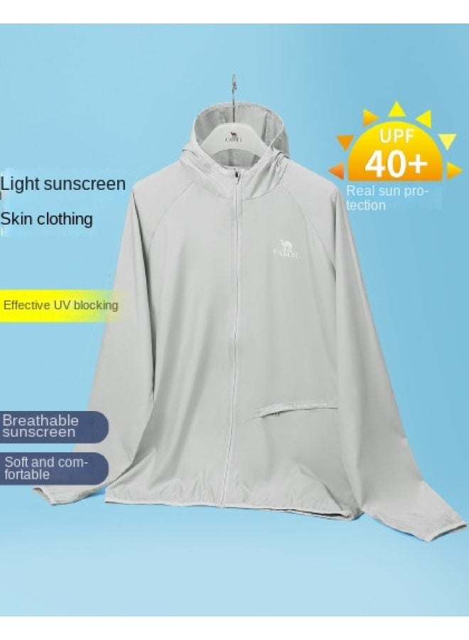 camel Cold White Sun Protection Jacket, Spring And Summer High-efficiency Uv Protection Sports Lightweight Outerwear, Breathable Skin Jacket, Men's Sunscreen Clothing - Image 1