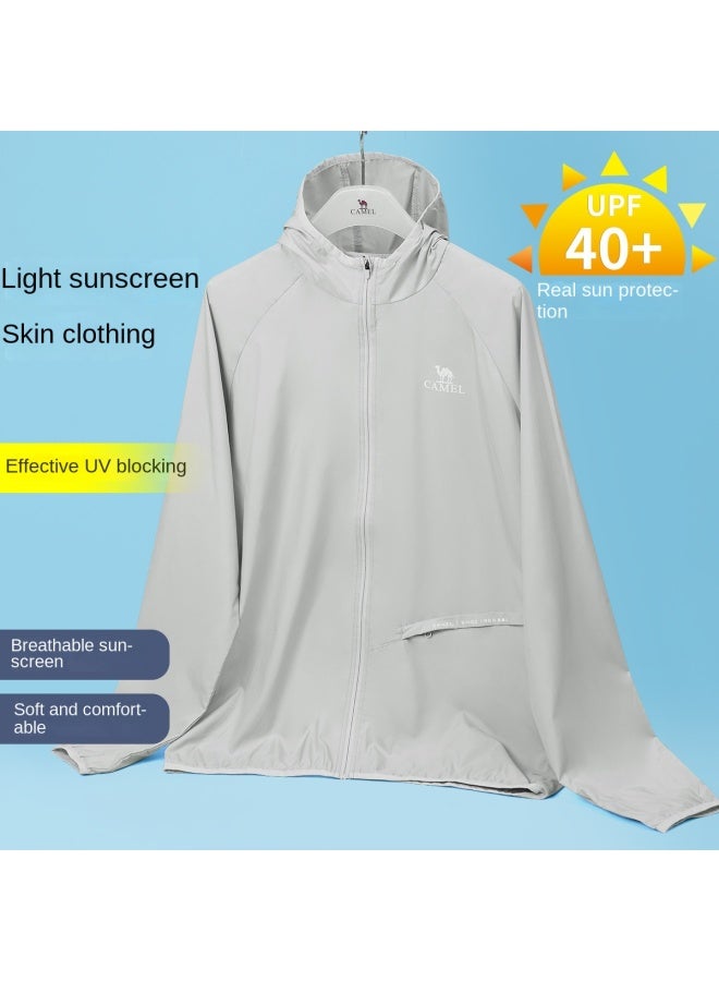 camel Cold White Sun Protection Jacket, Spring And Summer High-efficiency Uv Protection Sports Lightweight Outerwear, Breathable Skin Jacket, Men's Sunscreen Clothing - Image 2