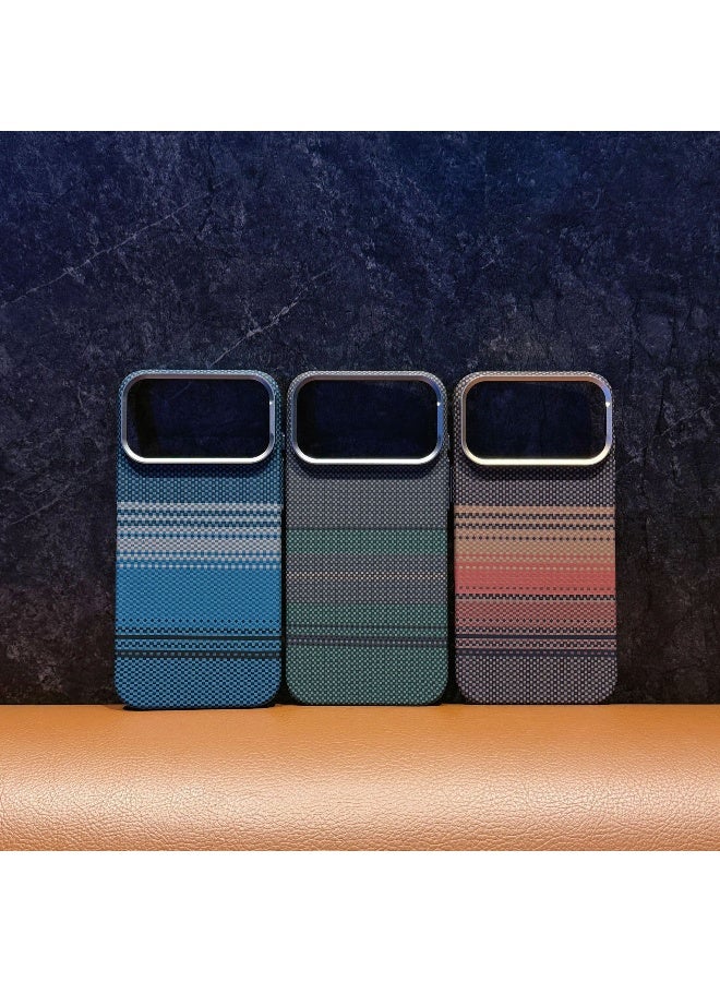 أوفيا حافظة متوافقة مع iPhone 17 Pro Max تدعم MagSafe، رقيقة وخفيفة مع شعور بلا غلاف، تصميم من نمط ألياف الكربون. - Image 2