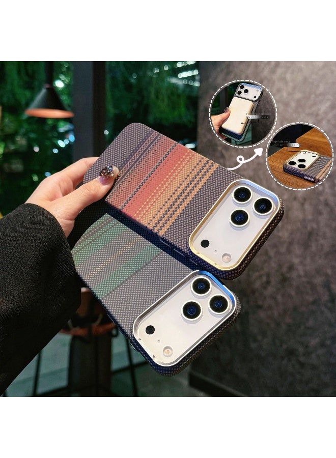 أوفيا حافظة متوافقة مع iPhone 17 Pro Max تدعم MagSafe، رقيقة وخفيفة مع شعور بلا غلاف، تصميم من نمط ألياف الكربون. - Image 3